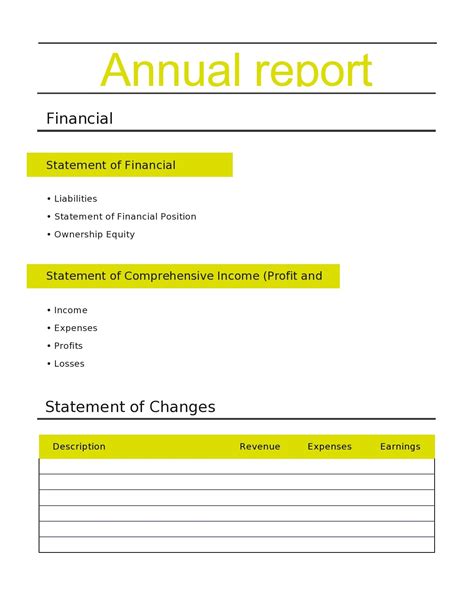 Annual Report Form in Word and Pdf formats page 3 of 5