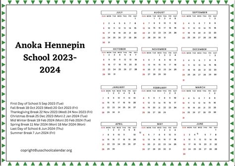 Anoka Court Calendar - Printable Word Searches