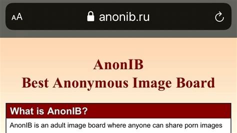 AnonIB is a website that hosts various image boards, including some furry sub-boards. AnonIB hosted AnthroArtists and Ritachan, [citation needed] and others furry sub-boards.. The site's servers were down from November 8, 2010 to end of July 2011. AnonIB suffered from significant downtime, often caused by complaints of child pornography and other …. 