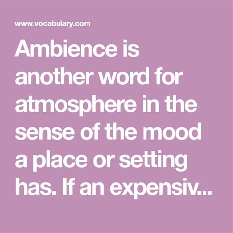 Another Word For Ambience Work