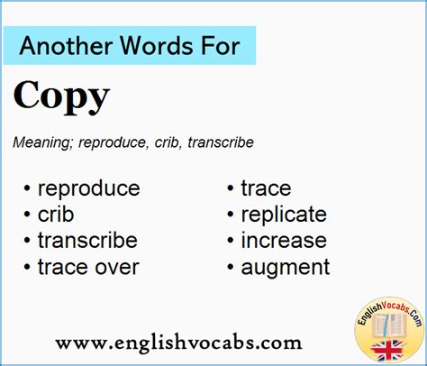 Another word for Copy, What is another word Copy English Vocabs