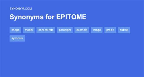 Another word for EPITOME > Synonyms & Antonyms