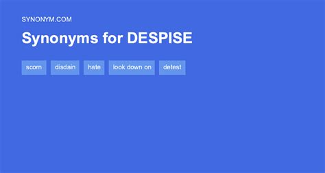 Another word for despise. Things To Know About Another word for despise. 