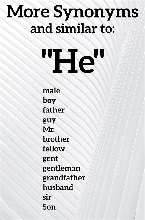 Another word for he. Things To Know About Another word for he. 