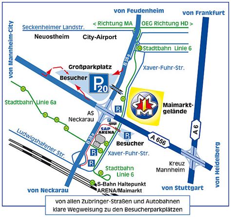 Anreise und Parken: Maimarkt Mannheim