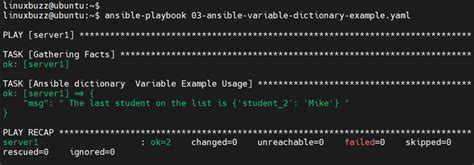 Ansible hostvars list.  Note that variables defined at play objects are not defined for s...