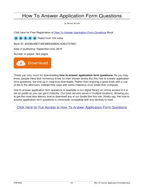 Answer Application Form Questions