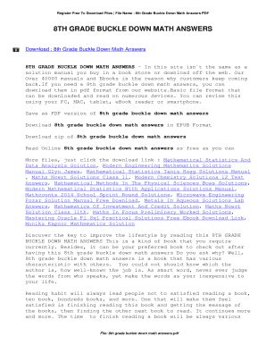 Answer Document Buckle Down Math