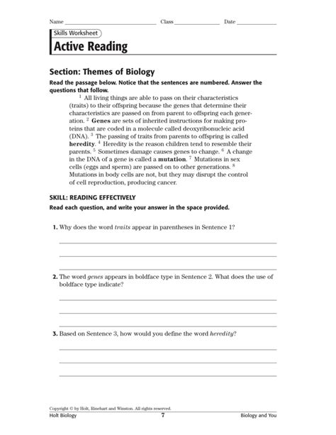 Answer Key Biology Directed