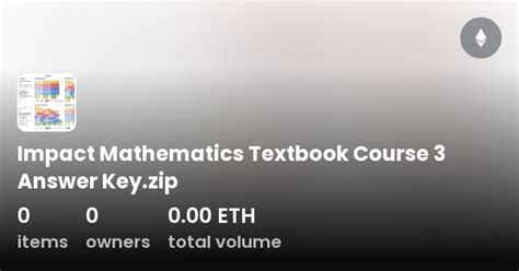 Answer Key For Impact Mathematics Course 3