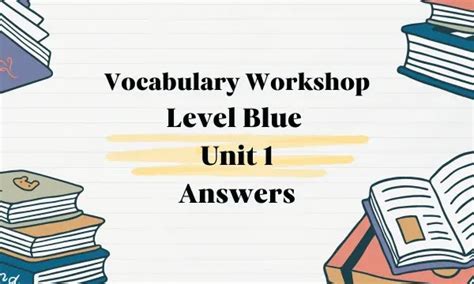Answer Key For Vocabulary Workshop Level Blue