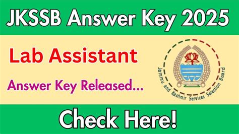 Answer Key Jkssb Lab Assistant