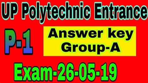 Answer Key Polytechnic Group A