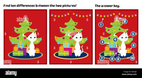 Answer Key To Find The Difference Game Stock Illustration Download