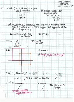 Answer Keys CC Geometry
