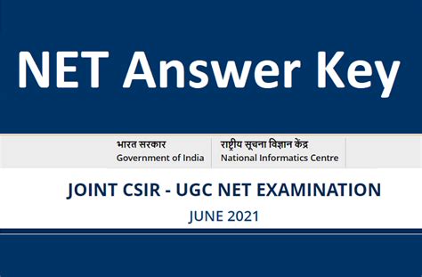 Answer Keys Net Exam