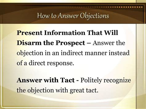 Answer Objections Meaning