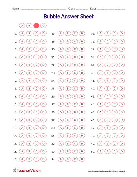 Answer Sheet