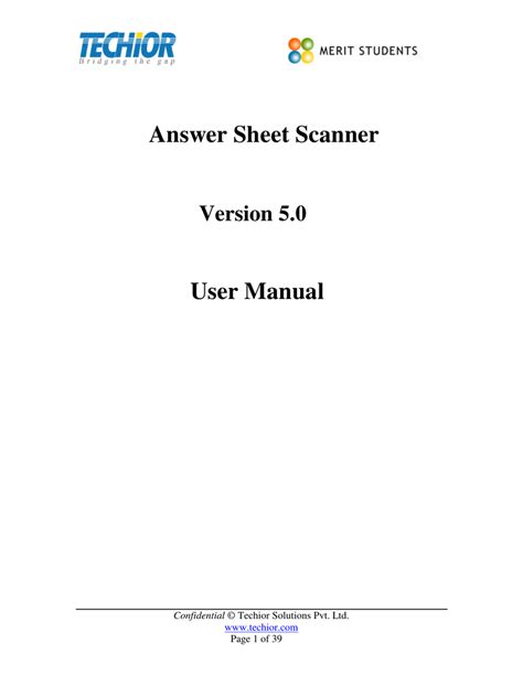 Answer Sheet Scanner User Manual Manualzz