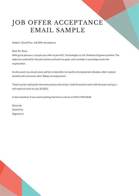 Answer To A Job Offer Letter