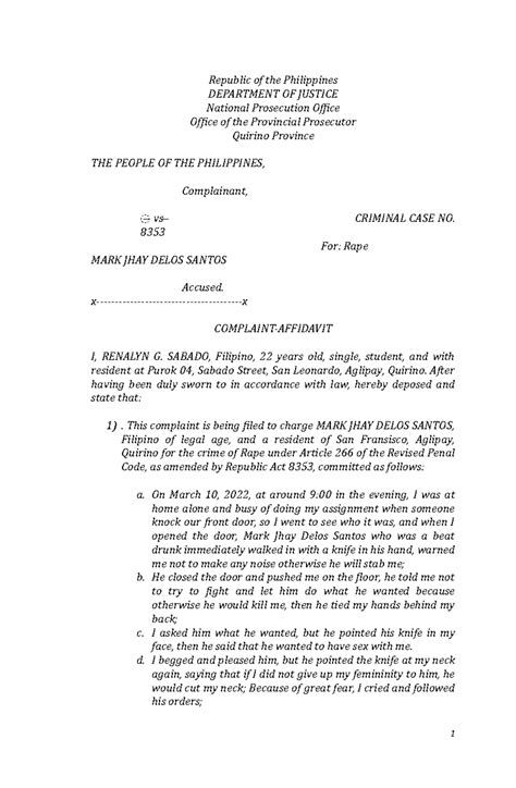 Answer To Complaint Sample Philippines