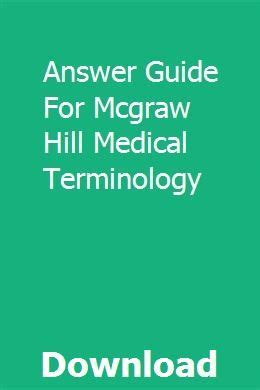 Answer guide for mcgraw hill medical terminology. - Manuale di riparazione di derbi senda.