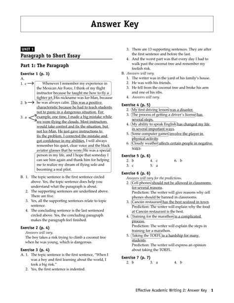 Answer key booklet effective academic writing 2. - Obedecer las reglas / following rules (civismo / civics).