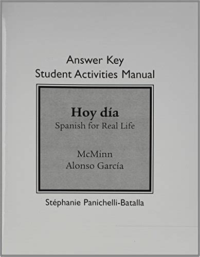 Answer key for student activities manual for hoy dia spanish for real life. - Vollständige lösung einer extremalaufgabe der quasikonformen abbildung..