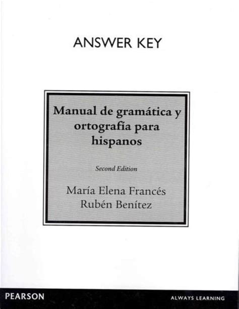 Answer key manual de gramatica y ortografia para hispanos. - Hermann hesse und die deutsche jugendbewegung.