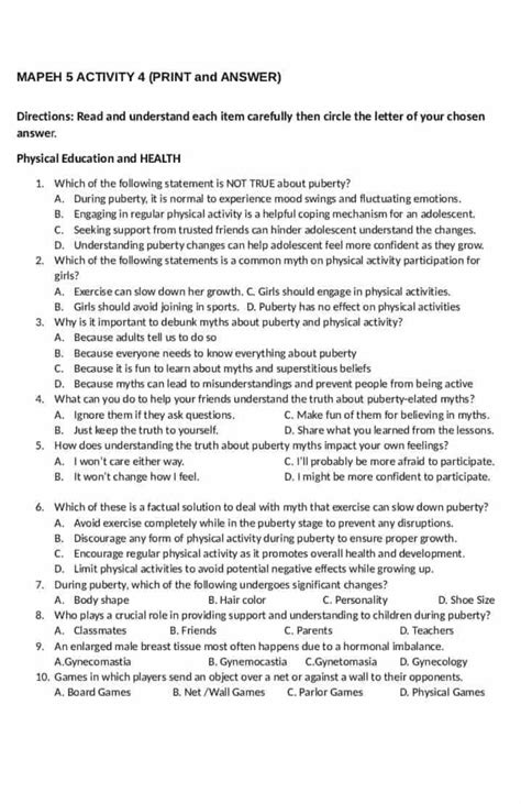 Answer the following question in your mapeh activity notebook.  The text then ou...