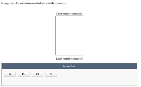 Answered: Arrange the elements from most to least… bartleby