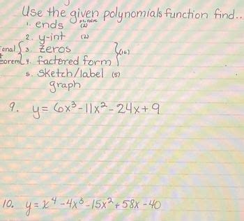 Answered: Given that the polynomial function… bartleby