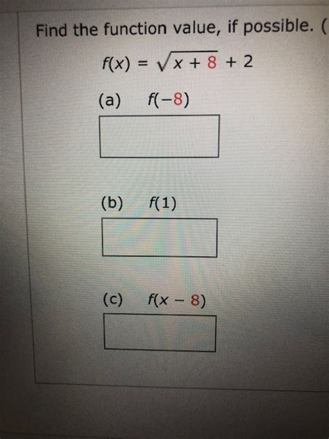 Answered Find The Function Value If Possible Bartleby