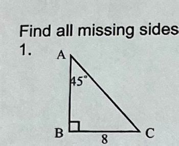 Answered Find the missing side of each triangle.… bartleby
