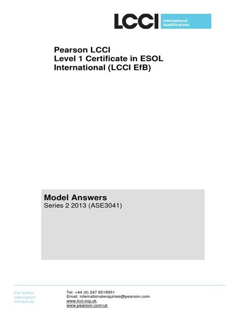 Answers Efb Lcci Model