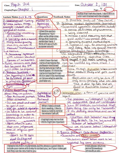 Answers For Note Taking