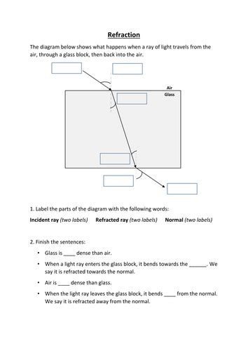 Answers To Refraction Woorksheet For Physics