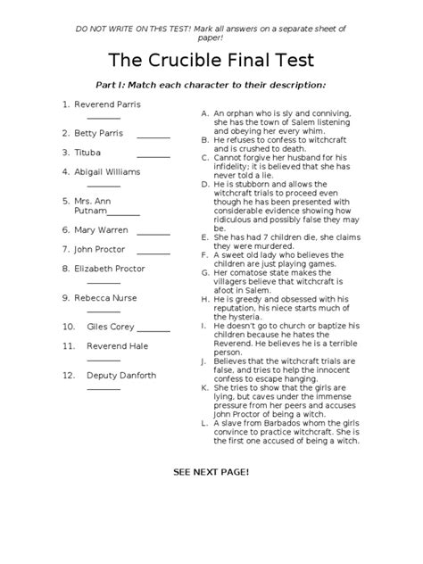 Answers To The Crucible Final Test