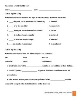 Answers To Vocabulary Workshop Level B Unit 13