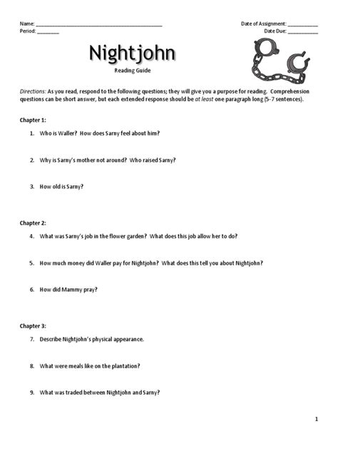 Answers Viewing Guide Nightjohn