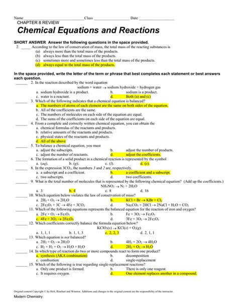 Answers study guide chemistry section 1. - Online brabham owners workshop manual models.