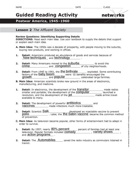 Answers to ch 23 guided reading campbells. - Study guide for book clubs a gentleman in moscow.