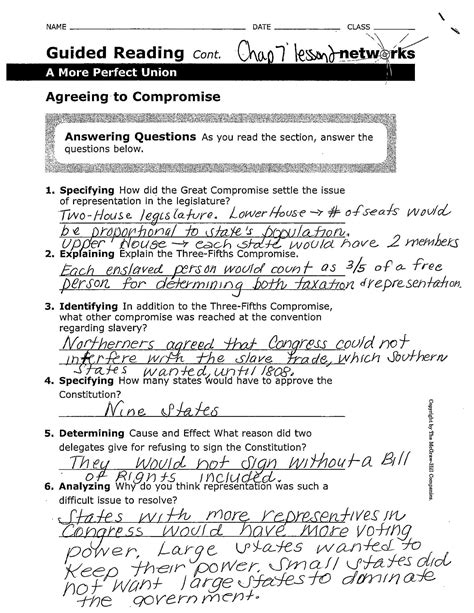 Answers to guided reading activity 8 1. - Mccall crabbs teachers guide and answer key.