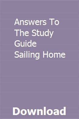 Answers to the study guide sailing home. - Sea ​​ray sundeck 210 manual de piezas.