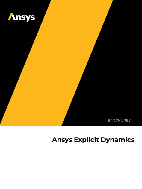 Ansys Explicit Dynamics Download Brochure