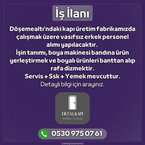 Antalya, Döşemealtı Ön İş İlanları 129 İş İlanı Jooble.