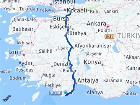 Antalya adapazarı kaç km