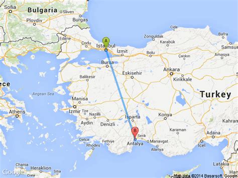 Antalya dan istanbul kaç kilometre