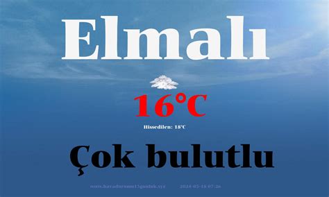 Antalya elmalı hava durumu 15 günlük