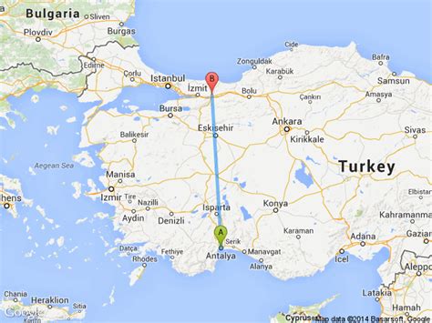 Antalya sakarya kaç kilometre